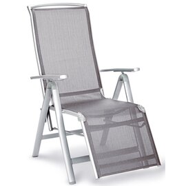 Relaxing Rimini, multiple adjustable head and foot section, aluminum frame, Ergotex cover, color: silver / anthracite product photo