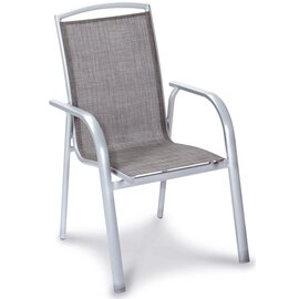 Stacking chair Rimini, low backrest, aluminum frame, Ergotex cover, color: silver / anthracite product photo