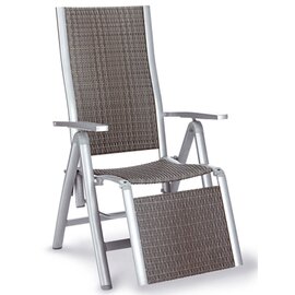 Relaxliege Verona, high backrest, adjustable head and foot, aluminum frame, Bestolan synthetic fiber covering, color: silber / ice product photo