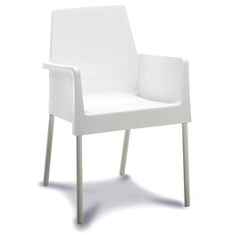 Stacking chair Vigo, powder-coated aluminum frame, plastic tray, color: white product photo