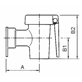 drain tap cooking kettle Ø 47 mm conical seal outreach 101 mm nickel silver product photo  S