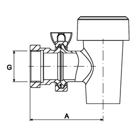 drain tap cooking kettle 1 1/2 "IG with union nut conical seal outreach 100 mm brass product photo  S