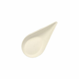 finger food plate DROP sugarcane fibers white drop-shaped | 105 mm x 57 mm product photo