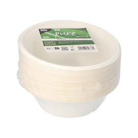 bowl sugarcane fibers white 600 ml Ø 164 mm H 50 mm product photo  S