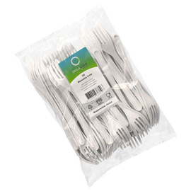 fork reusable organic PP white L 185 mm product photo  S