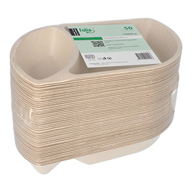 snack tray sugarcane fibers | 2 compartments | 224 mm x 124 mm H 36 mm product photo  S
