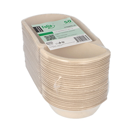 snack tray sugarcane fibers | 2 compartments | 194 mm x 111 mm H 36 mm product photo  S