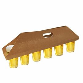 cup tray paperboard brown for 6 cups Ø 95 at top product photo