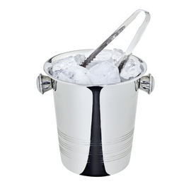 mini ice bucket 1 ltr with lid | with ice tongs product photo  S