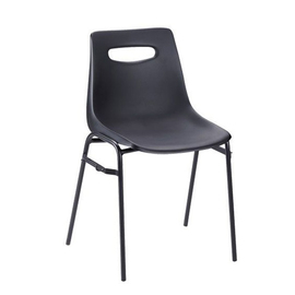 stacking chair NEW CAMPUS • black • fire-resistent | seat height 470 mm product photo