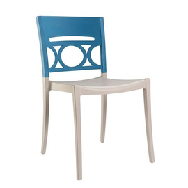 patio chair MOON • white | blue | seat height 465 mm product photo