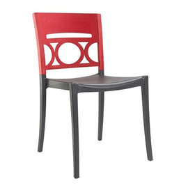 patio chair MOON • anthracite | red stackable | seat height 465 mm product photo