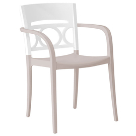 patio chair MOON with armrests • white | seat height 465 mm product photo