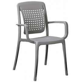 patio chair FACTORY with armrests • grey | seat height 465 mm product photo