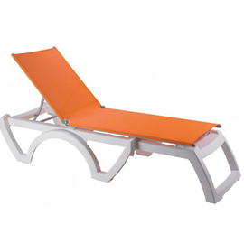 sunbed JAMAICA BEACH white | orange stackable | 1900 mm x 700 mm H 380 mm product photo