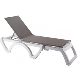 sunbed JAMAICA BEACH white | taupe stackable | 1900 mm x 700 mm H 380 mm product photo