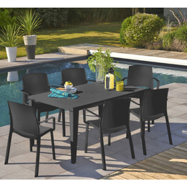 patio chair MILTON • anthracite stackable | seat height 450 mm product photo  S