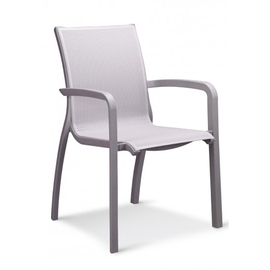 garden armchair SUNSET • silver | grey stackable | seat height 450 mm product photo