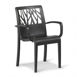 patio armchair VEGETAL with armrests • anthracite | seat height 475 mm product photo