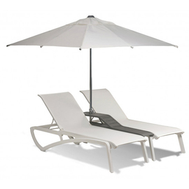 double sun lounger SUNSET white stackable | 1920 mm H 390 mm product photo