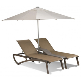 double sun lounger SUNSET bronze | cognac stackable | 1920 mm H 390 mm product photo