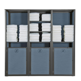 towel valet T30 SUNSET silver | grey 1880 mm x 635 mm 9 compartments | 3 double doors product photo