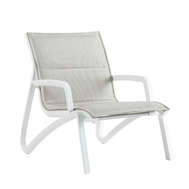 lounge chair SUNSET CONFORT with armrests • white | beige | 610 mm x 830 mm H 890 mm | seat height 380 mm product photo