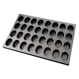 multiform baking sheet • Oval baker's standard non-stick coated | 32-cavity | mould size h 38 mm L 600 mm W 400 mm product photo