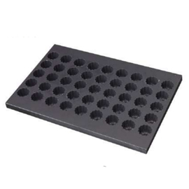 multiform baking sheet • Canele Bordelais baker's standard non-stick coated | 45-cavity | mould size Ø 55 x h 65 mm L 600 mm W 400 mm product photo