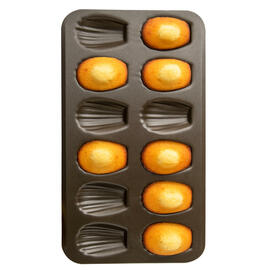 multiform baking sheet • Madeleine cake non-stick coated | 12-cavity L 395 mm W 200 mm product photo  S