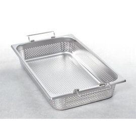 GN container GN 1/1  x 90 mm perforated stainless steel | folding handles product photo