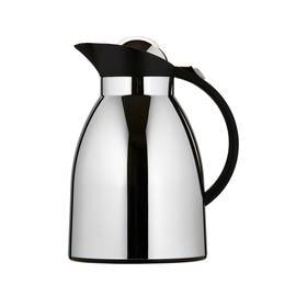 vacuum jug SHINY PUSH 1 ltr chromium coloured|black glass insert screw cap  H 240 mm product photo