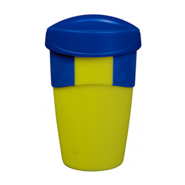 Cup To Go WAYCUP tropic PP yellow | blue with lid 0.4 ltr | reusable product photo