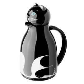 vacuum jug THERMO-CAT 1 ltr black shiny glass insert screw cap  H 265 mm product photo