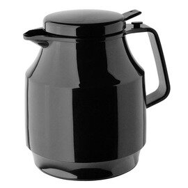 vacuum jug TEA BOY PUSH 1 ltr black shiny glass insert screw cap  H 195 mm product photo