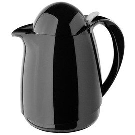 Insulated jug Havanna, capacity: 1 liter, wide neck, color: black, high-gloss hard plastic, with push button product photo