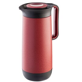 vacuum jug RED PASSION 1 ltr stainless steel red leather look glass insert screw cap  H 279 mm product photo
