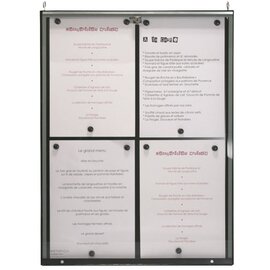menu card holder MAJESTIC wall mounting chain hanging black 4 pages (A4)  H 630 mm product photo