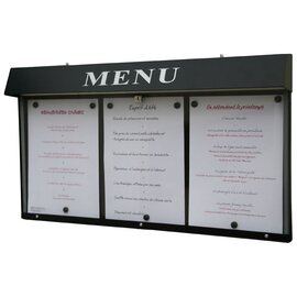 menu card holder CLUB wall mounting black 3 pages (A4)  H 400 mm product photo