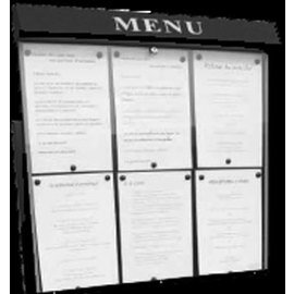 menu card holder wall mounting black with illumination 6 pages (A4)  H 680 mm product photo