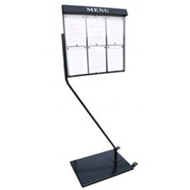menu card holder CLUB stand black with illumination 6 pages (A4)  H 1880 mm product photo