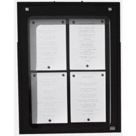 menu card holder LUBERON wall mounting black with illumination 3 pages (A4)  H 750 mm product photo