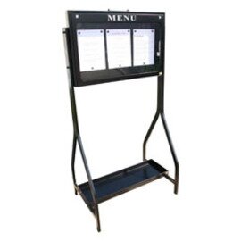 menu card holder LUBERON stand black with illumination 3 pages (A4)  H 1700 mm product photo