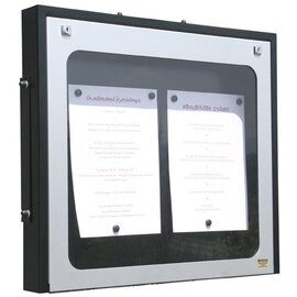 menu card holder PROVENCE wall mounting black with illumination 2 pages (A4)  H 530 mm product photo