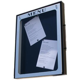 menu card holder PROVENCE wall mounting black with illumination 4 pages (A4)  H 750 mm product photo