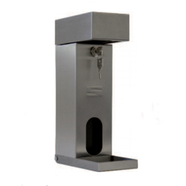 disinfectant dispenser | soap dispenser DESI-SAFE stainless steel with sensor table unit | for attachment to a pole lockable battery-operated product photo