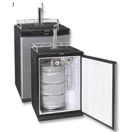 Beer keg refrigerator BK160 black 163 ltr | suitable for keg size 10 | 20 | 30 | 50 ltr | with dispensing equipment | static cooling product photo