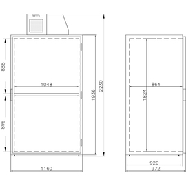 beverage storage fridge with Top freezer | intermediate stainless steel floor product photo  S