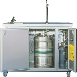 mobile counter MT3S suitable for 1 keg Ø 425 mm | 50 ltr L 1350 mm with beer dispensing system product photo