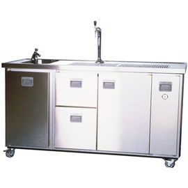 mobile counter MT4SZ suitable for 1 keg Ø 425 mm | 50 ltr L 1800 mm with beer dispensing system with train product photo